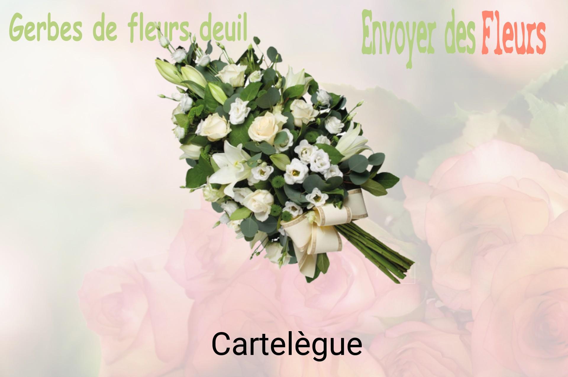 Gerbe de fleurs de deuil livrée à Cartelègue